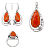 Sponge Coral Gemstone 925 Sterling Silver Jewelry Set