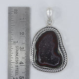 Mexican Coconut Geode 925 Sterling Silver Pendant