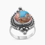 Turquoise Spiny Oyster Silver Rings
