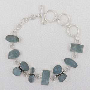 925 Sterling Silver Aquamarine Bracelets
