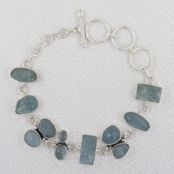 925 Sterling Silver Aquamarine Bracelets