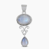 Rainbow Moonstone Silver Pendant