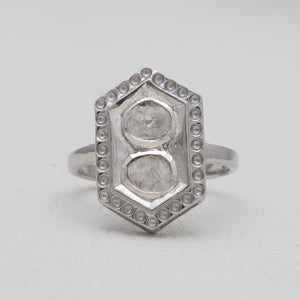 925 Sterling Silver Uncut Diamond Rings