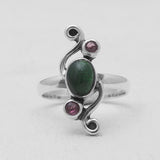 925 Sterling Silver Multi Tourmaline Rings