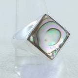 Abalone Shell Silver Ring