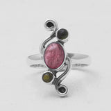 925 Sterling Silver Multi Tourmaline Rings
