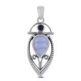 Kyanite With Blue Topaz Gemstone Silver Pendant