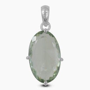 925 Sterling Silver Green Amethyst Pendants