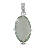 925 Starling Silver Green Amethyst Pendant