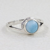 Natural Rainbow Moonstone Silver Ring