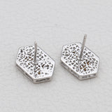 925 Sterling Silver Uncut Diamond Earrings
