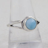 Natural Rainbow Moonstone Silver Ring