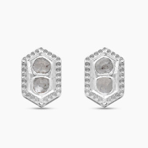 925 Sterling Silver Uncut Diamond Earrings