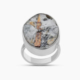 Raw Astrophyllite Gemstone Silver Rings