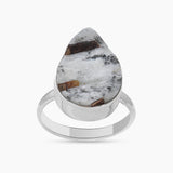 Raw Astrophyllite Gemstone Silver Rings
