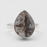 Raw Astrophyllite Gemstone Silver Rings