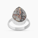 Raw Astrophyllite Gemstone Silver Rings