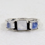 Rainbow Moonstone Silver Ring