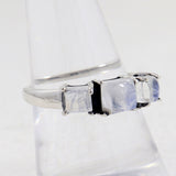 Rainbow Moonstone Silver Ring