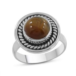 925 Silver Tiger Eye Ring