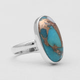 Spiny Oyster Turquoise Silver Rings