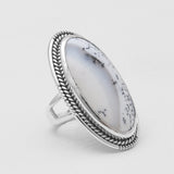 Dendritic Opal Silver Rings