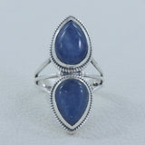 Pear Shape Kyanite Gemstone 925 Sterling Silver Ring