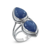 Pear Shape Kyanite Gemstone 925 Sterling Silver Ring