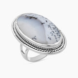 Dendritic Opal Silver Rings
