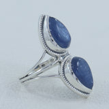 Pear Shape Kyanite Gemstone 925 Sterling Silver Ring