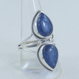 Pear Shape Kyanite Gemstone 925 Sterling Silver Ring