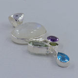 Rainbow Moonstone Sterling Silver Pendant