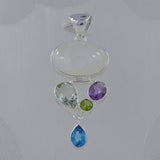 Rainbow Moonstone Sterling Silver Pendant