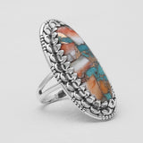 925 Sterling Silver Polychrome Jasper Rings