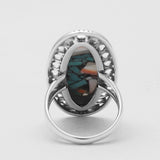 925 Sterling Silver Polychrome Jasper Rings