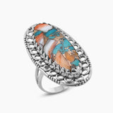 925 Sterling Silver Polychrome Jasper Rings