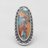 Blue Lace Agate Silver Designer Rings