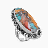 Blue Lace Agate Silver Designer Rings