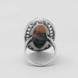 925 Sterling Silver Polychrome Jasper Rings