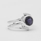 Rainbow Moonstone Silver Rings