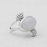Natural Blue Chalcedony 925 Sterling Silver Ring