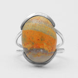 Mustard Jasper Silver Rings