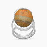 Mustard Jasper Silver Rings