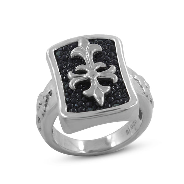 Stingray Leather Silver Ring