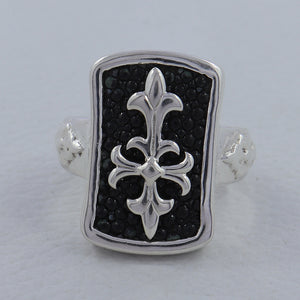 Stingray Leather Silver Ring