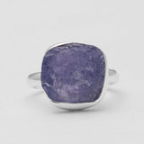 Raw Tanzanite Silver Rings