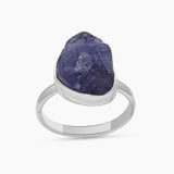 Raw Tanzanite Silver Rings