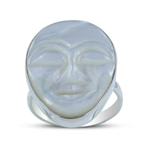 Mother Of Pearl Silver Rings