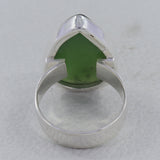 Natural Prehnite Gemstone Sterling Silver Ring