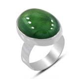 Natural Prehnite Gemstone Sterling Silver Ring